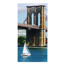 Sailboat by the Brooklyn Bridge Photo Cards
