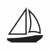 Sailboat-Embroidered Men's T Shirt