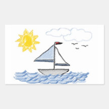 Sailboat Pastels Stickers
