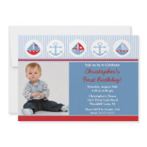 Sailboat Photo Birthday Invitation
