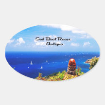 Sailboat races in Antigua Oval Sticker