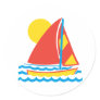 sailboat round sticker