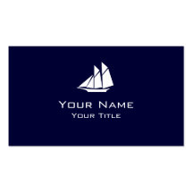 Sailboat symbol custom navy blue business cards