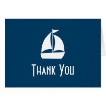 Sailboat Thank You Note Cards (Navy Blue)