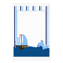 Sailboat & Whale Stationery