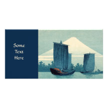 Sailboats and Mount Fuji Photo Card