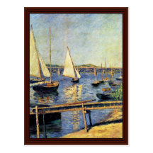 Sailboats At Argenteuil By Caillebotte Gustave Postcard