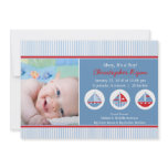 Sailboats Baby Boy Birth Annoucement Custom Invites