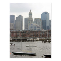 Sailboats in Boston Harbour Post Cards