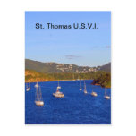 Sailboats in St. Thomas Harbour Post Card