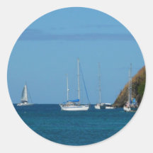 Sailboats in the Bay Sticker