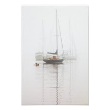 Sailboats in the mist photographic print