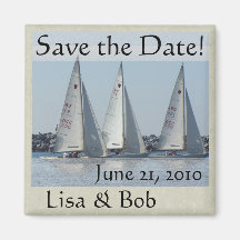 Sailboats Jetty Save the Date Magnet