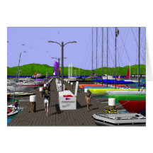 Sailboats - on the docks greeting cards