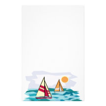 Sailboats on the Sea Stationery Paper