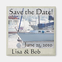 Sailboats Pelican Save the Date Magnet