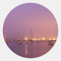 Sailboats Sunrises Morning Sticker