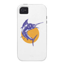 Sailfish Fish Jumping Retro iPhone 4 Case