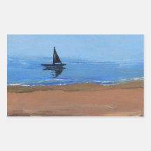 Sailing a Gentle Breeze - Ships of the Imagination Rectangle Stickers