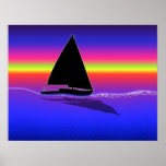 Sailing at Sunset Poster