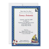 Sailing Away Navy Blue 5x7 Baby Shower Invitation