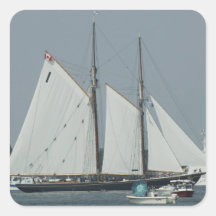 Sailing Boat in Norfolk Square Stickers
