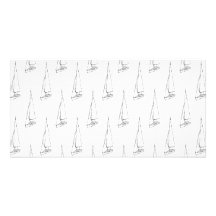 Sailing Boat Pattern. Black and White. Photo Greeting Card