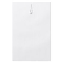 Sailing boat. Sketch in Black and White. Flyer Design