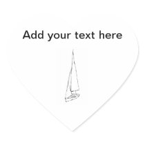 Sailing boat. Sketch in Black and White. Stickers