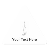 Sailing boat. Sketch in Black and White. Stickers