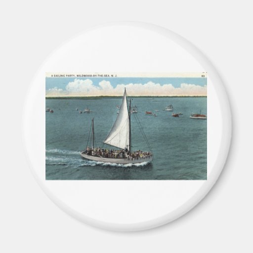 Sailing Party Wildwood by the Sea NJ Vintage 1934 Refrigerator Magnets