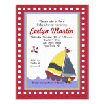 Sailing Sail boat Nautical Baby Shower Invitations