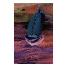 Sailing Sailboat Art Night Sailing a Quick Breeze Stationery