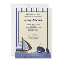 Sailing Sailboat Boat Nautical Baby Shower 5x7 Invite