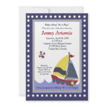 Sailing Sailboat Boat Nautical Baby Shower 5x7 invitations