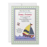 Sailing Sailboat Boat Nautical Baby Shower 5x7 invitations