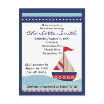 Sailing Sailboat Sail Boat Baby Shower Invitation