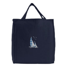 Sailing Ships Embroidered Bag