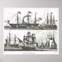 Sailing ships of various rigs posters