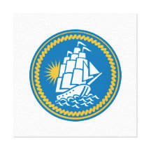 Sailing Tall Ship Galleon Retro Gallery Wrapped Canvas