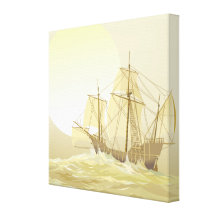 Sailing the Sea  Gold Sunset Canvas Print