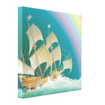 Sailing the Sea  Rainbow Canvas Print