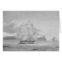 Sailing through young ice, September 1824, from 'J Greeting Cards