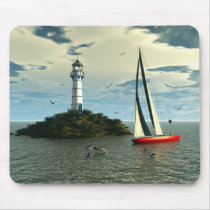 Sailing with dolphins mousepad