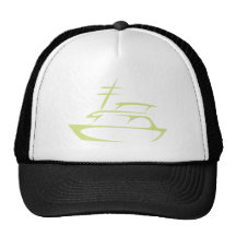 Sailing Yacht in Swish Drawing Style Mesh Hats