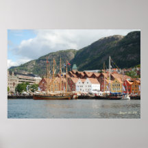 Sailingships at Bryggen Poster