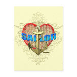 Sailor Love For lovers of sailors Anchor Heart postcards