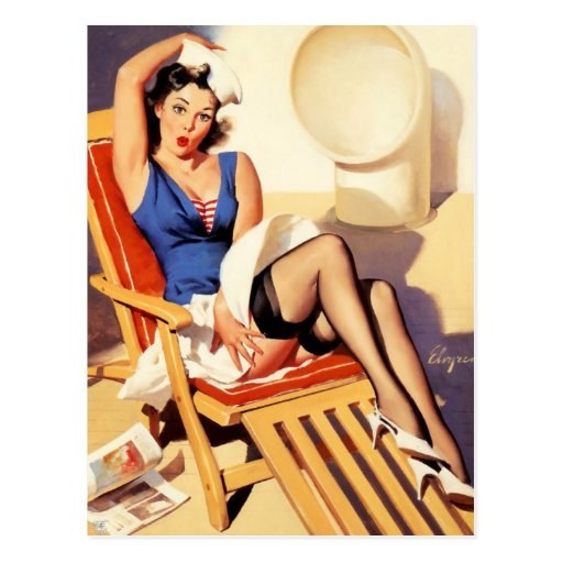 Sailor Pin-Up Postcard