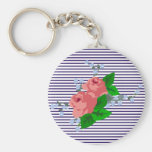 sailor stripes and roses keychain