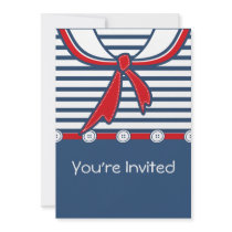 Sailor Suit Baby Shower Invitation